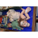 Two porcelain headed dolls (for restoration)