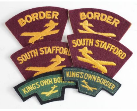 Cloth Shoulder Title Badges: British Army Glider related embroidered felt  shoulder title badges to South Stafford, Border &a