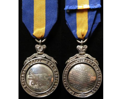 1st. Lanarkshire Artillery Volunteers, Brigade Heavy Gun Competition unmarked silver medal. Back reads &nbsp;"Ardrossan 5th S