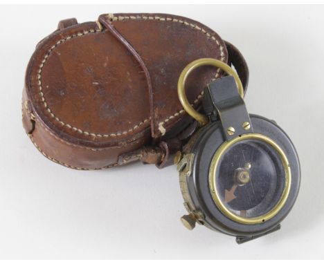 WW1 1917 dated pocket compass in its correct 1917 dated leather case named to F Hollidge 13th London’s.