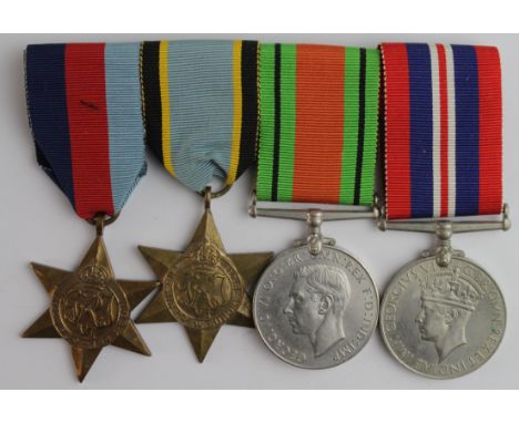 RAF 25 Sqd Mosquito Navigators log book, 1939-45 Star Air Crew Europe Star, Defence and War medals with copy portrait photo t
