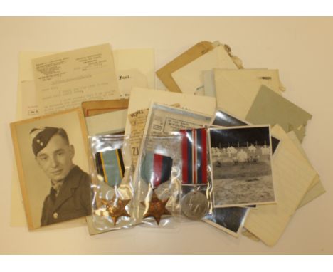 RAF casualty documents letters portrait photo 1939-45 Star, Aircrew Europe Star and War medals to W/OP Sgt 1335420 Cecil Geor