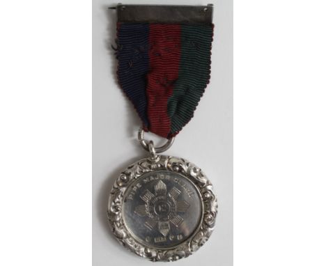 Black Watch (42nd. Royal Highlanders) silver Prize medal hallmarked for Hamilton &amp; Inches, Edin. 1903 (weighs with ribbon