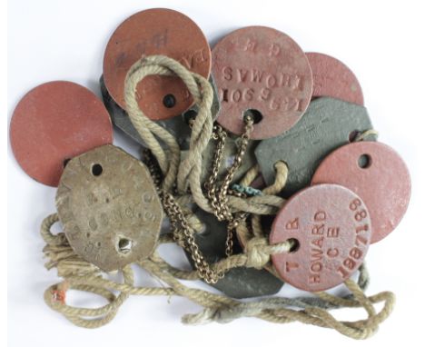 Assorted WW2  British Army Dog Tags.   (12)