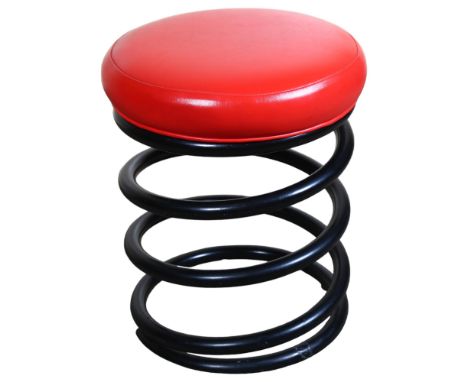 A post-modern stool with heavy spring base, height 50cmGood vintage condition signs of light use 