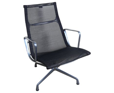 A Vitra EA 116 aluminium group lounge chair with pellicle seat, with maker’s label and cast marks, this lounge chair model is
