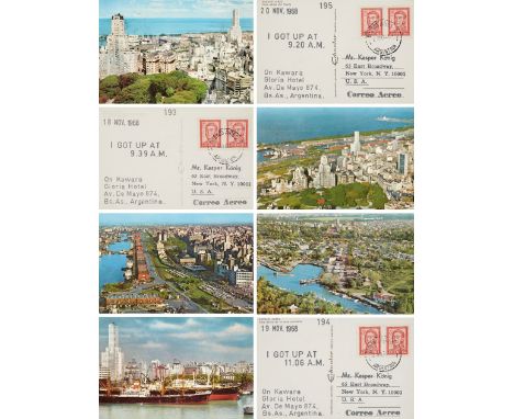 KAWARA, ON1932 Kariya/Japan - 2014 New YorkTitel: I Got up. Untertitel: Konvolut von 8 Postkarten. Datierung: 1968. Jeweils: 