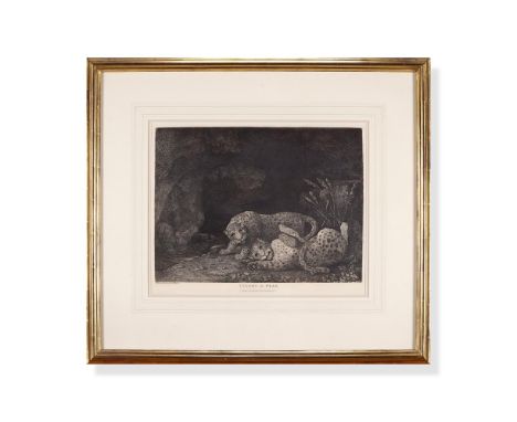 GEORGE STUBBS (BRITISH 1724 - 1806) TYGERS AT PLAY re strike, circa 1947 Plate: 37.6 x 47.7cm (14¾ x 18¾ in.)SALEROOM NOTICE: