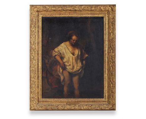 AFTER REMBRANDT VAN RIJN SASKIA BATHING Oil on canvas 62 x 47cm (24¼ x 18½ in.)After the original work now in the National Ga
