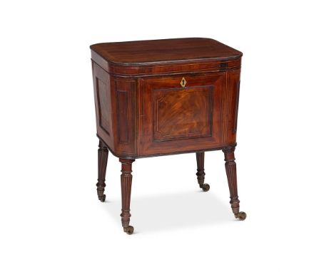 A LATE GEORGE III MAHOGANY WINE COOLER  IN THE MANNER OF GILLOWS, CIRCA 1810  The interior lined with baize and divided  66cm