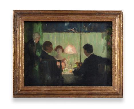 λ&nbspATTRIBUTED TO JAMES ARDEN GRANT (BRITISH 1885-1973) CAFE SCENE  Oil on canvas  Indistinctly signed and dated 21 (lower 
