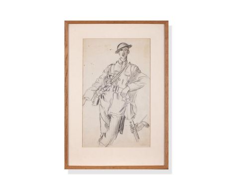 λ&nbspAUGUSTUS JOHN (BRITISH 1878-1961) CANADIAN SOLDIER Ink 38.5 x 21.5cm (15 x 8¼ in.)Together with a pencil study of a Can