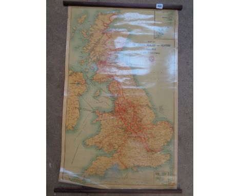 Vintage Map of The London Midland and Scottish Railway and connections         