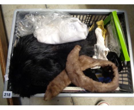 Box of assorted Furs and Vintage clothing             