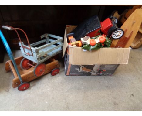 Large Collection of Vintage Children's Toys inc. Pond Yacht, Triang Baby Walker etc.       