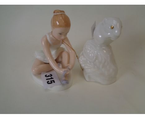 Royal Doulton Ballet Shoes figurine HN 3434 and a Poole Figure of a Field Mouse     