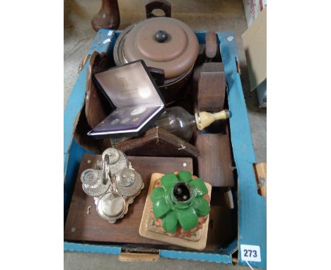 Britvic table lamp and assorted bygones              