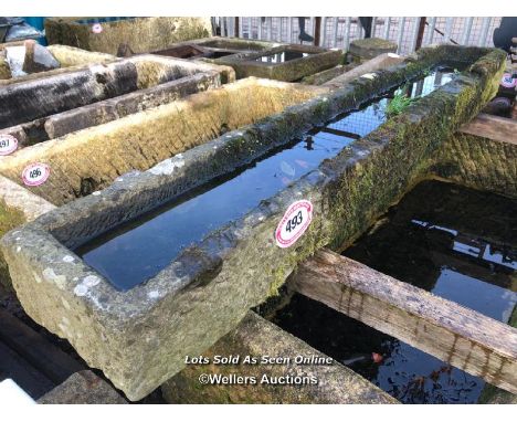A LONG STONE TROUGH, 200CM (L) X 30CM (W) X 20CM (D)