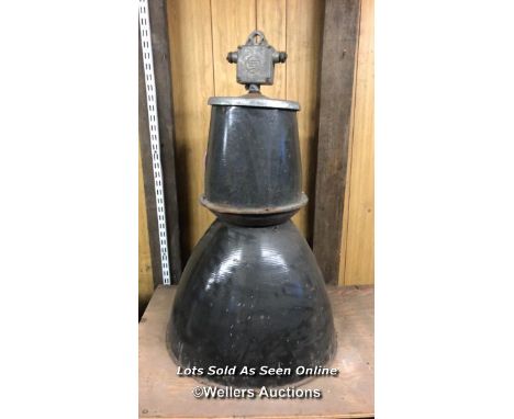 LARGE VINTAGE INDUSTRIAL LIGHT SHADE, 88CM (H) X 53CM (DIA)