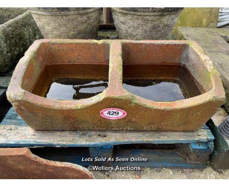 SALT GLAZED TROUGH, 77CM (L) X 33CM (H) X 38CM (W)
