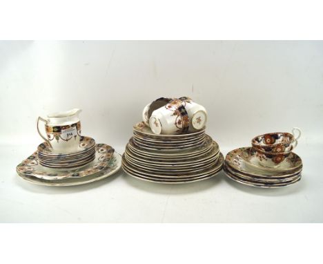 A collection of vintage ceramic tea sets, including Royal Albert Wembley pattern and more