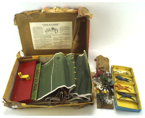 A vintage Chad Valley Escalado game, with painted lead horses, in original box (AF)