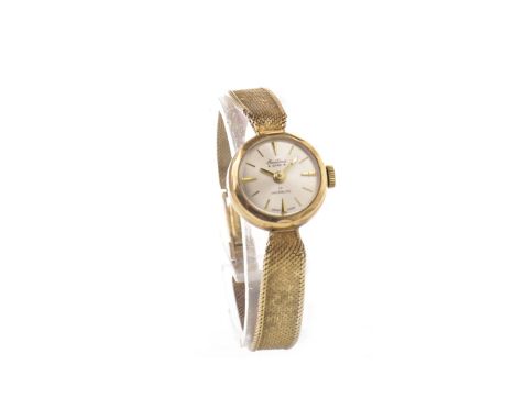 LADY'S BENTIMA STAR NINE CARAT GOLD MANUAL WIND WRIST WATCH, the round silver coloured dial with baton and wedge hour markers