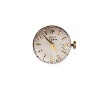 LADY'S GIRARD PERREGAUX MANUAL WIND WATCH MOVEMENT, the round white dial with applied baton hour markers, gold coloured sword