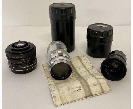 3 camera lens. A Jupiter-II telephoto lens and Jupiter-12 fish eye lens. Together with a Auto P Palar wide angle lens. From a