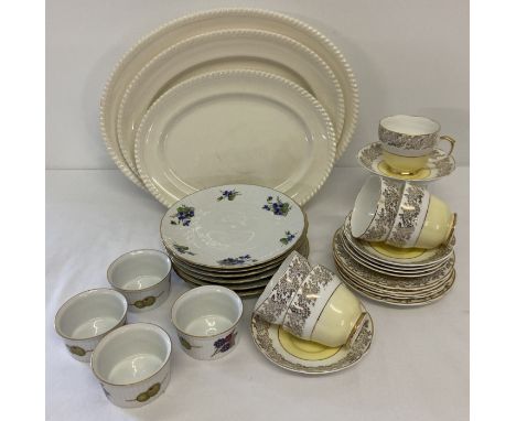 A collection of vintage ceramic tea and tableware. To include Royal Worcester Evesham ramekins and Tirschenreuth side plates.