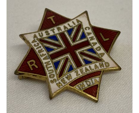 A vintage Tariff Reform League political membership enamel pin badge. Stamped to back Wilks 76 Caroline St, B'Ham Rd No. 4548