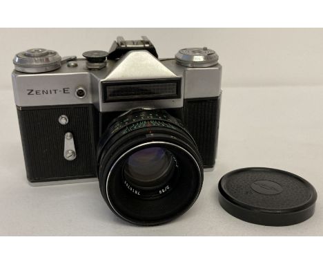 A Zenit E camera with Helios-44-2 lens complete with cap.  From a private collection.