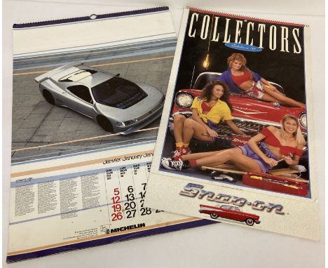 2 x 1992 mechanics/garage calendars. Snap- on tools depicting glamour models and Michelin Tyres depicting sports cars. 