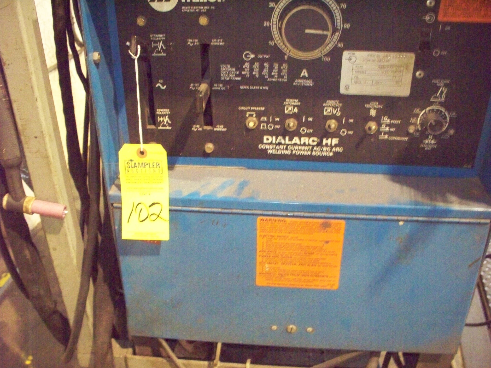 Lot 102 - MILLER DIALARC HF WELDER WITH MILLER RADIATOR 1 COOLING SYSTEM & CART