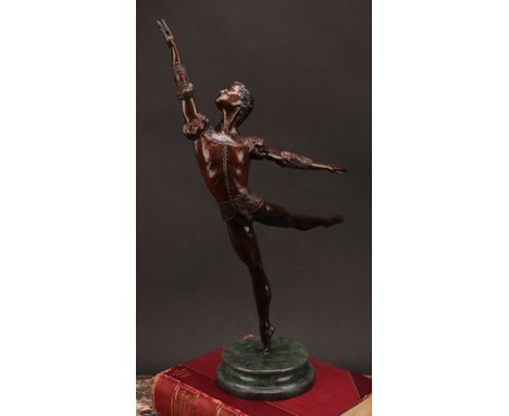 Tom Merrifield (1932-2021), a bronze figure of a ballerina, Prince, marble effect base, signed in the maquette, 57.5cm high o