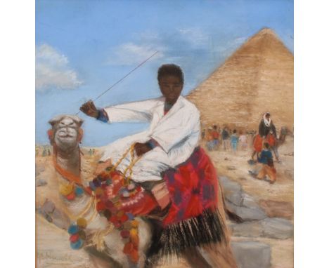 G. S. Howell (English School, 20th century)Camel Ride at Gizasigned, pastel, 23.5cm x 22.5cm 