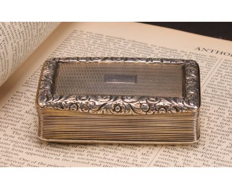 A George IV silver table snuff box, hinged cover, gilt interior inscribed C.O.R - A.A.R. 22. June 1912-1933, 8cm wide, Joseph
