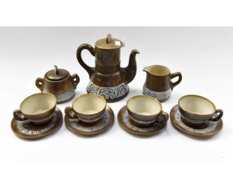 A circa 1920s HB Quimper coffee set, Celtic design. 