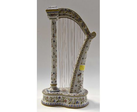 A large 19th Century Harp by Fourmaintraux Freres in Desveres Northern France 44 cm x 21.5 cm 