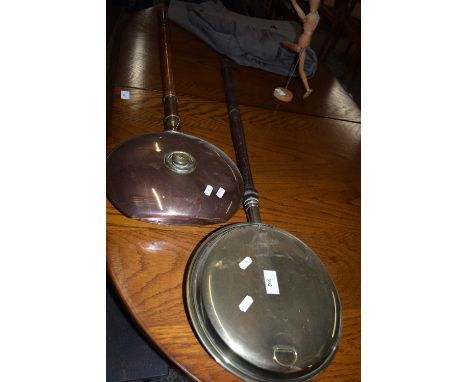 TWO VINTAGE BED WARMERS
