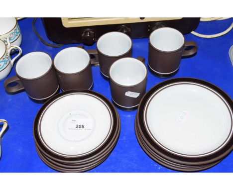 GROUP OF HORNSEA COFFEE CUPS AND SAUCERS