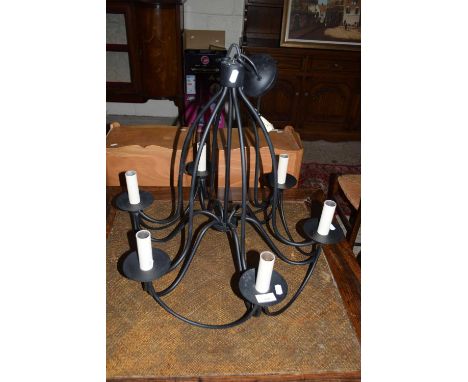 MODERN BLACK CHANDELIER STYLE LIGHT FITTING, HEIGHT APPROX 60CM