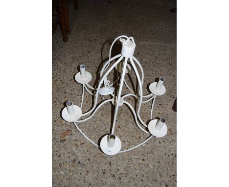 WHITE PAINTED CHANDELIER STYLE CEILING LIGHT FITTING, APPROX 60CM HIGH