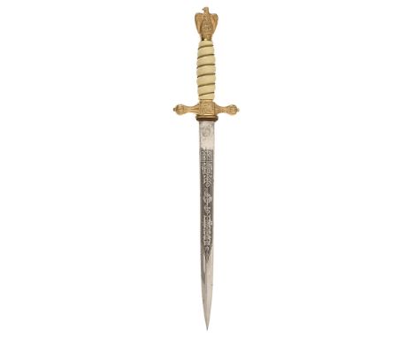 German Third Reich WW2 Kriegsmarine Naval Officer's dagger by E. &amp; F. Horster, Solingen. A fine example, the fullered pla