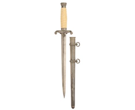 German Third Reich Army Officer's Dagger by rare maker Arthur Everit, Solingen. Good example circa 1935-45 with cream spiral 