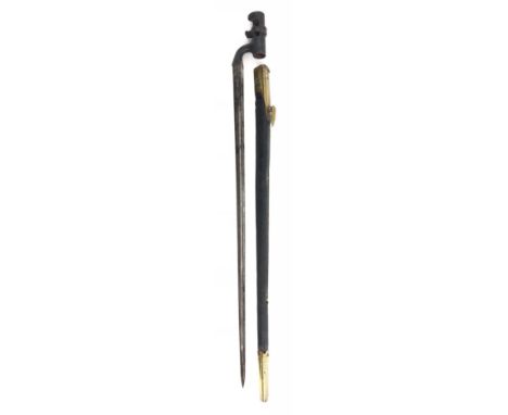 Victorian 1876 Pattern Martini Socket Bayonet &amp; Scabbard The triangular hollow ground blade with Ordnance stamps to the f