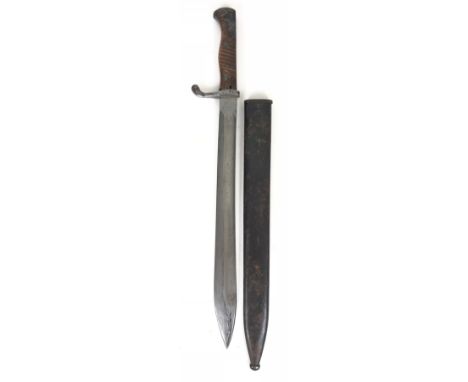 WW1 Imperial German Model 1898/05 Butcher Bayonet. A good example, single edged blade widening to the point, the forte stampe
