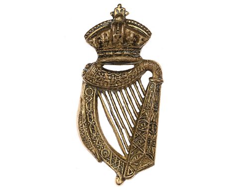 Royal Irish Reserve Regiment Boer War Officer's cap badge c. 1900-01. Good scarce die-stamped gilded brass Imperial crowned H