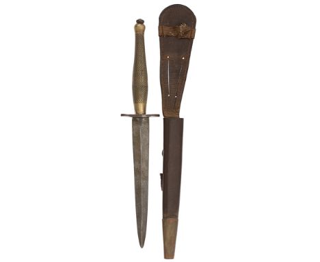 WW2 2nd pattern Fairbairn-Sykes Commando fighting knife. Arrow B Stamp A good and scarce example. The hilt with brass grip of