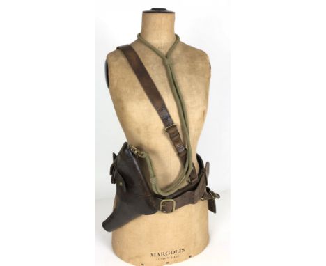 WW1 Period British Officer Sam Browne Equipment. Waist belt and brace strap ... Revolver holster ... Ammunition pouch. ... Sw